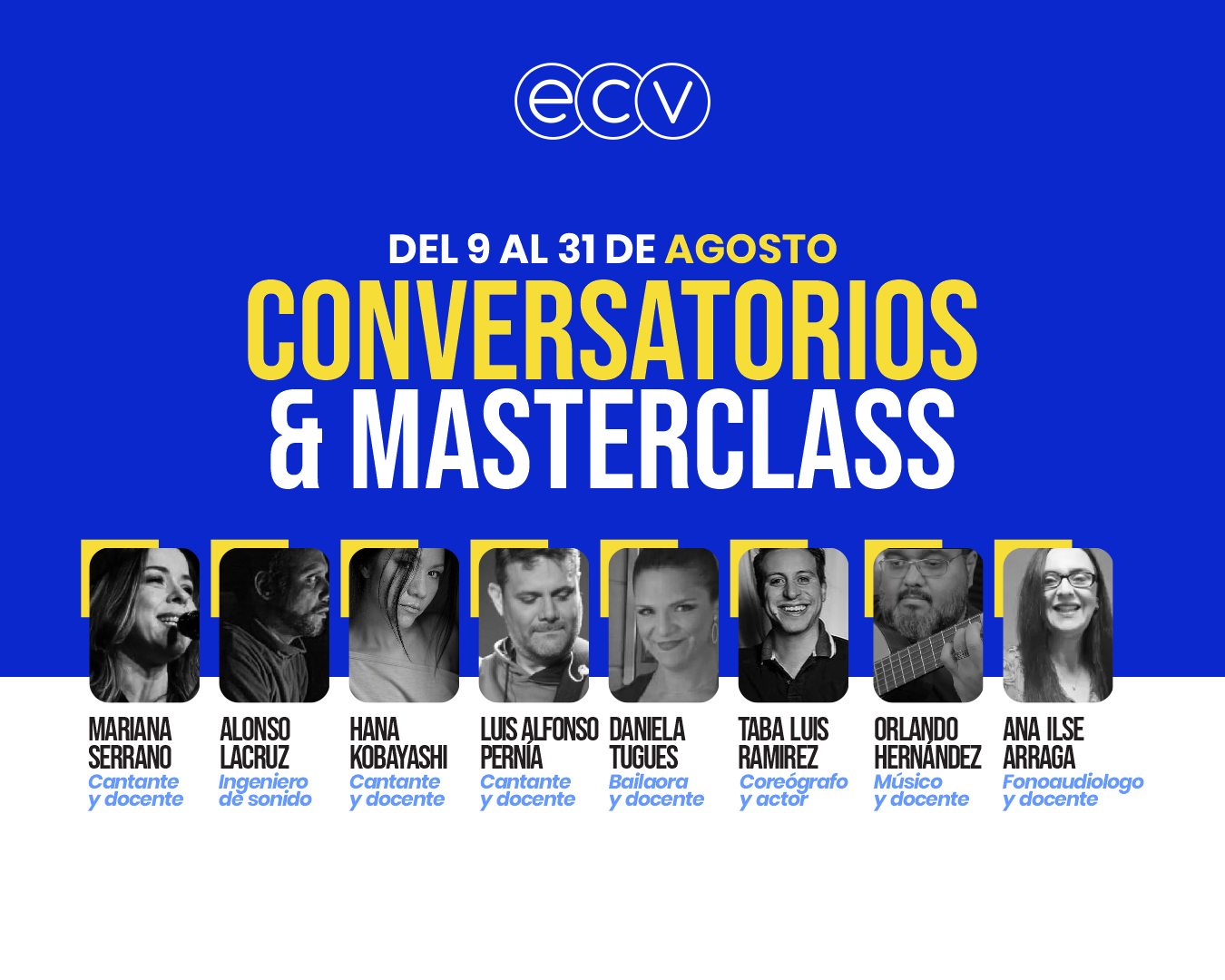 Conversatorios y Masterclasses en agosto